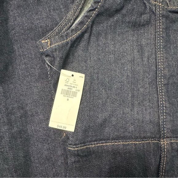 Denim dark blue wash fit and flare square neck midi dress NWT Small - Picture 7 of 7